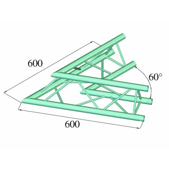 Alutruss DECOLOCK DQ3-PAC20 3-punkts travers Hörn 60 °
