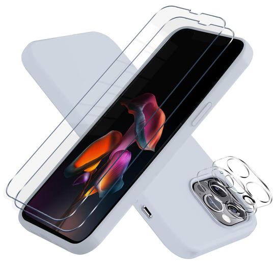 iPhone 13 Pro Max [5-PACK] 1 X Skal - 2 X Linsskydd - 2 X Härdat Glas - Blå