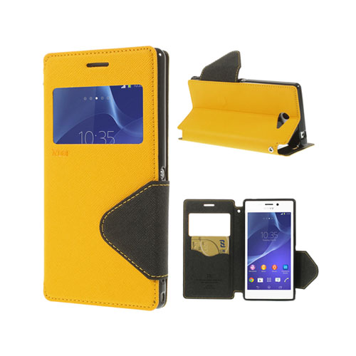 Marklund (Gul) Sony Xperia M2 Flip-Fodral