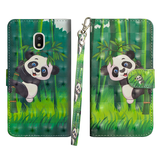 Samsung Galaxy J4 (2018) konstläderfodral med tryck - Panda