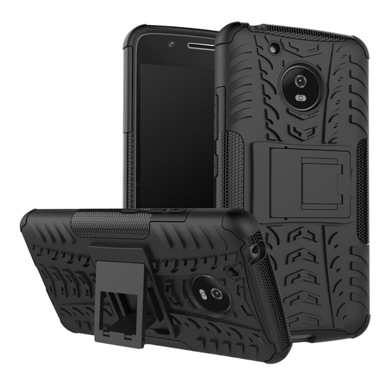 Motorola Moto G5 Hybird skal med däck mönster - Svart