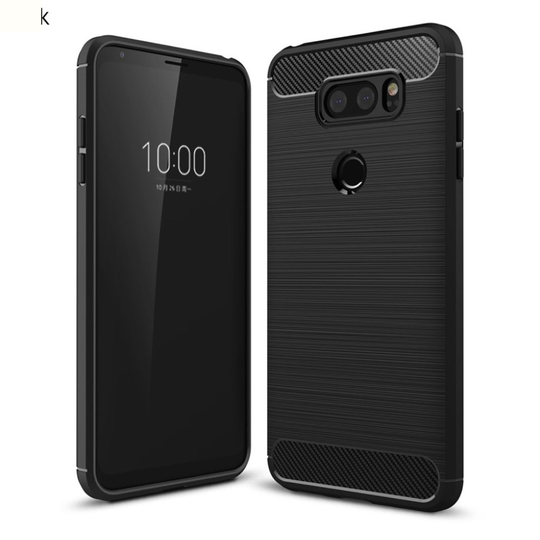 LG V30 Karbon fiber designat skal - Svart