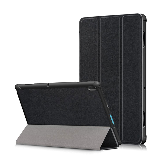 Lenovo Tab E10 stötsäkert plånboksfodral i läder - svart