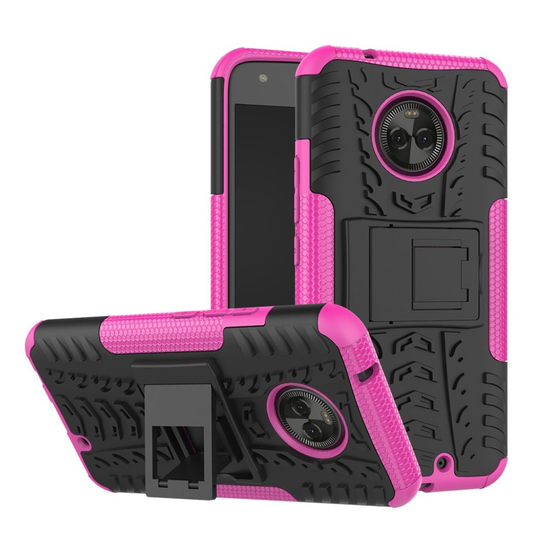 Motorola Moto X4 Hybird skal med kickstand - Rosa