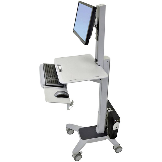 Ergotron WorkFit-C 1x TV-golvstativ 25,4 cm (10) - 55,9 cm (22) Justerbar i höjd, Tangentbordsbricka, Tiltbar, Roterbar
