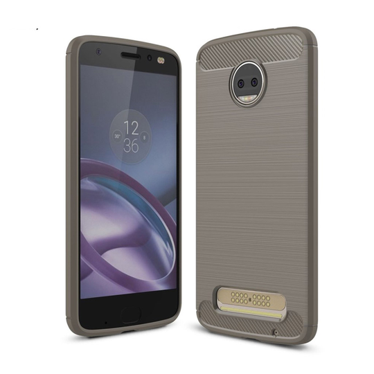 Karbon fiber designat skal till Motorola Moto Z2 - Grå