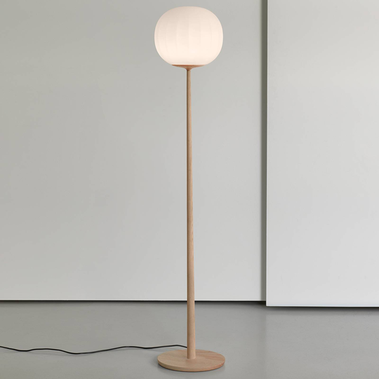 Luceplan Lita golvlampa glasskärm 42 cm, askträ