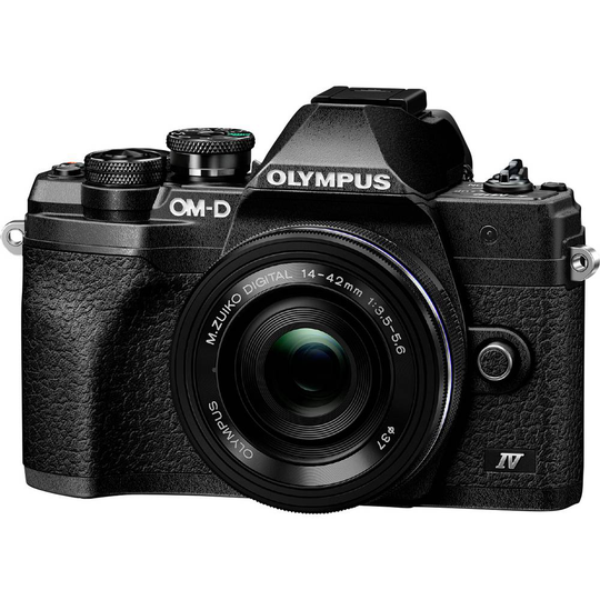Olympus OM-D E-M10 Mark IV 1442 EZ Pancake Kit (EZ) Digitalkamera 21.8 Megapixel Svart Standard-Zoomobjektiv 4K-video, Bildstabilisering, Blixtskon, Bluetooth,