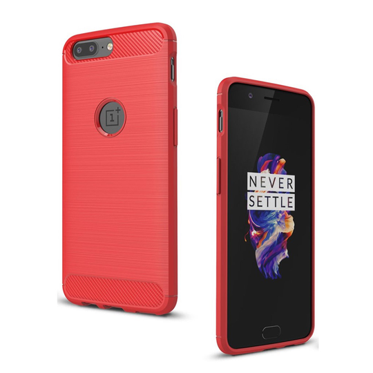 OnePlus 5 Kolfiber designat skal - Röd