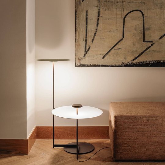 Vibia Flat LED-golvlampa 90 cm grå L1, dimbar