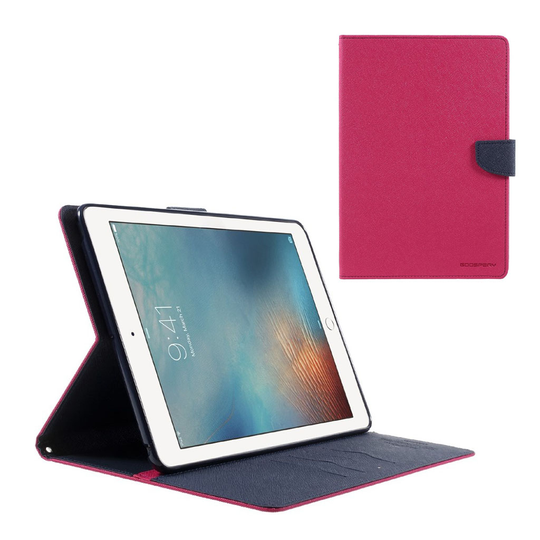 MERCURY iPad (2017) Läder fodral med plånbok - Rosa
