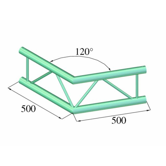 Alutruss BILOCK BQ2-PAC22V 2-punkts travers Hörn 120 °