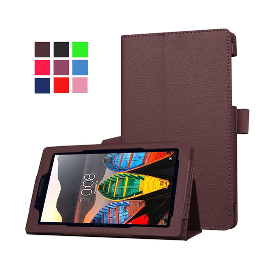 Amdrup Litchi Läderfodral för Lenovo Tab3 7" - Kaffe