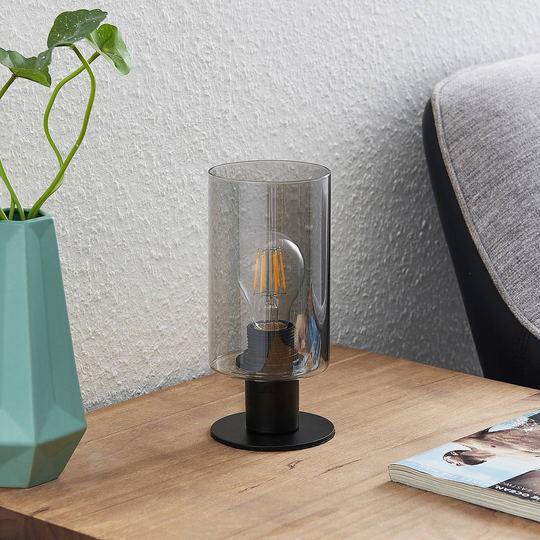 Lindby Emavi bordslampa med rökglas