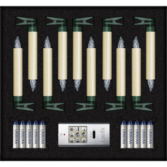 Lumix 74422 Julgransbelysning trådlös Ute/inomhus batteri Antal lampor 10 LED Varmvit