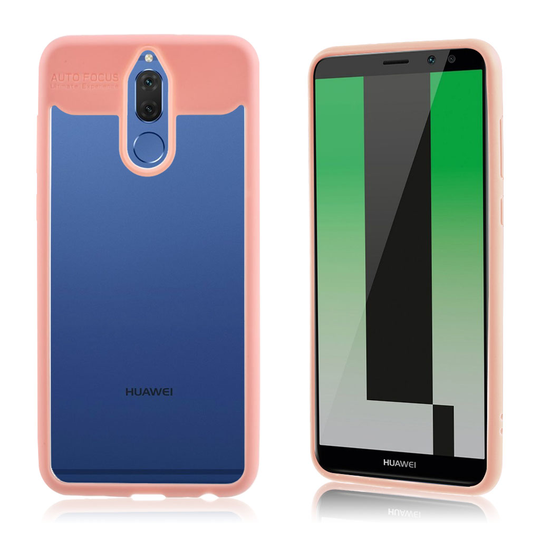 Huawei Mate 10 Lite Genomskinligt skal med färgade kanter - Rosa
