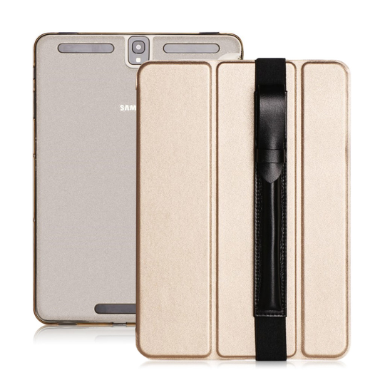 Samsung Galaxy Tab S3 tri-fold läderfodral - Guld