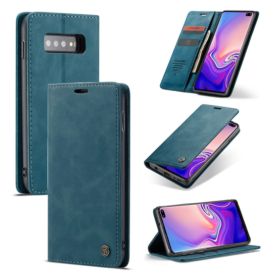CASEME Samsung Galaxy S10 plånboksfodral med magnetstängning - blå