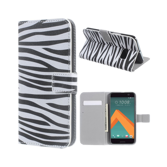 Moberg HTC 10 Läderfodral - Zebra Ränder