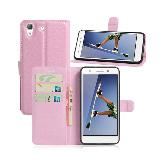 Stauning Litchi Läderfodral till Huawei Y6 II - Rosa