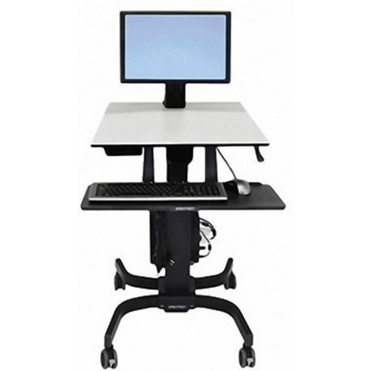 Ergotron WorkFit-C 1x TV-golvstativ 25,4 cm (10) - 61,0 cm (24) Justerbar i höjd, Tangentbordsbricka, Tiltbar, Roterbar