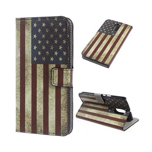 Moberg Läderfodral för Motorola Moto G4/Plus - Retro USA Flagga