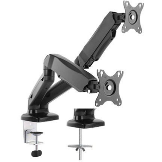 ICY BOX IB-MS304-T 2x Monitor bordsfäste 25,4 cm (10) - 68,6 cm (27) Tiltbar, Svängbar, Vridbar, Justerbar i höjd