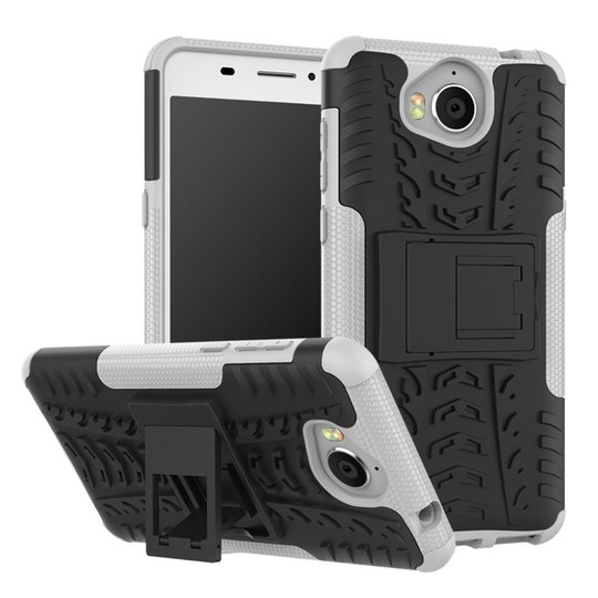 Huawei Y6 (2017) Unikt skal med kickstand - Vit