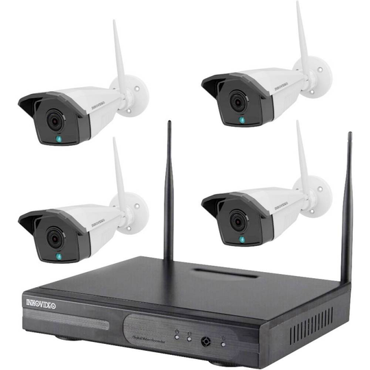 Inkovideo INKO-24M WiFi IP-Övervakningskameraset 4 kanaler med 4 kameror 1920 x 1080 pixel