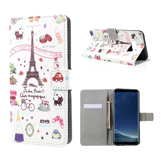 Samsung Galaxy S8+ mönster läderfodral - Paris