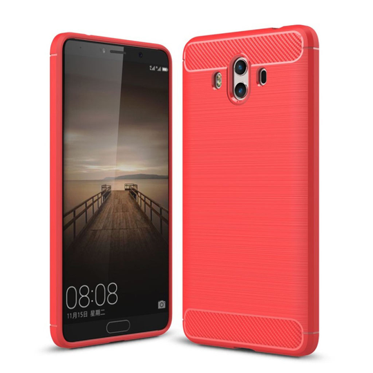 Huawei Mate 10 Slimmat karbonfiber skal - Röd