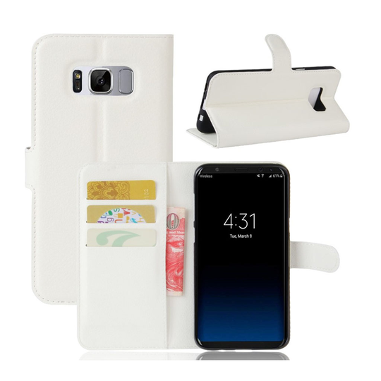 Samsung Galaxy S8+ lychee textur läderfodral - Vit