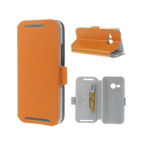 Bellman (Orange) HTC One Mini 2 Äkta Läder Flip-Fodral