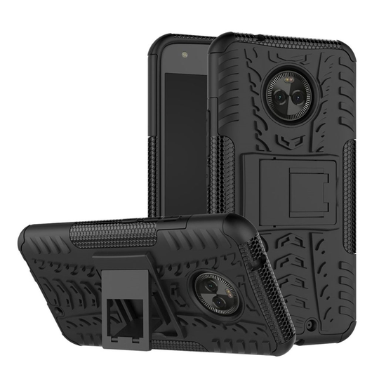 Motorola Moto X4 Hybird skal med kickstand - Svart