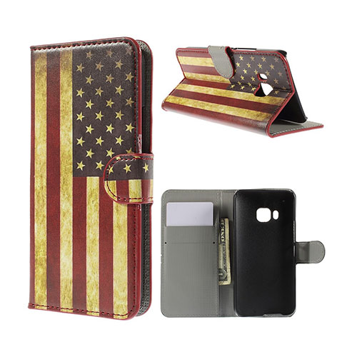 Moberg HTC One M9 Läder Fodral med Korthållare - Vintage USA Flaggaga