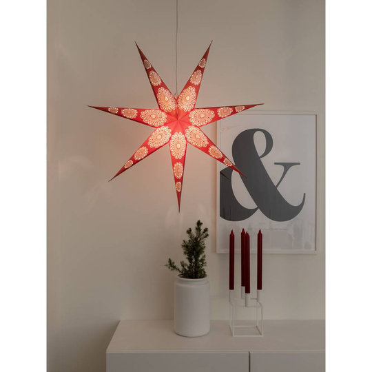 Konstsmide 2920-520 Julstjärna Glödlampa, LED Röd, Vit med stativ