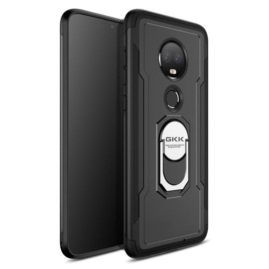 GKK Motorola Moto G7 hybridskal med stativ som kan roteras 360 grader - svart
