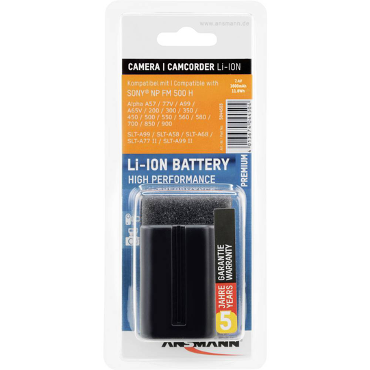 Ansmann NP-FM500H Kamerabatteri Ersättning originalbatteri NP-FM500H 7.4 V 1600 mAh