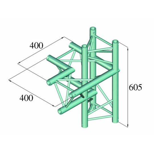 Alutruss DECOLOCK DQ3-PAC44 3-punkts travers 4-vägs hörn 90 °