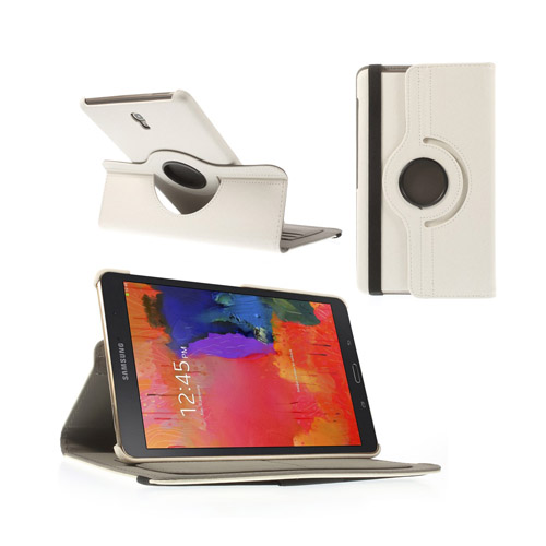 Von Born (Vit) Samsung Galaxy Tab S 8.4 Läder Roterande Stativ Fodral