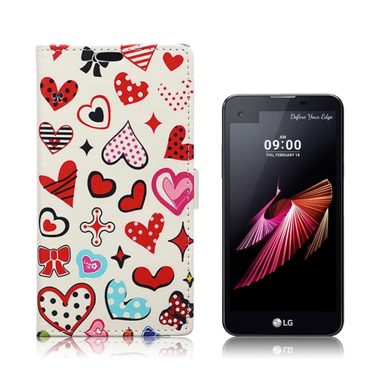 Moberg LG X Screen Läderfodral - Hjärtan