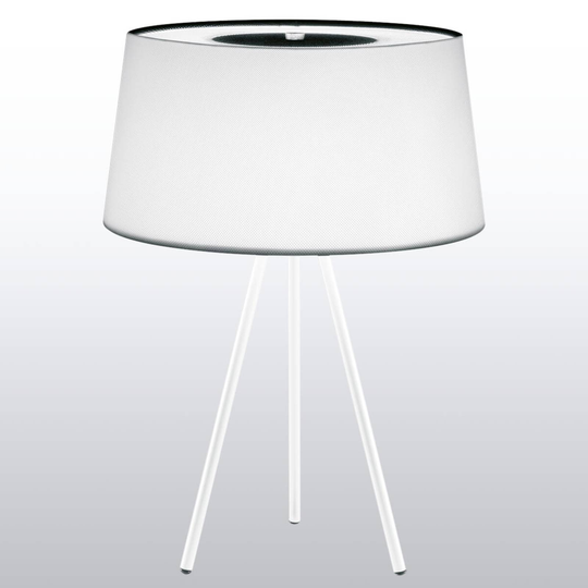 Högkvalitativ bordslampa Tripod vit/ vitt stativ