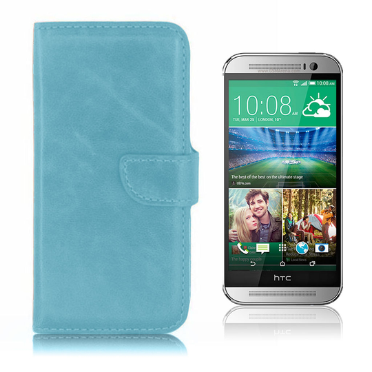 HTC One M8 Case with Card Holder (Blue)