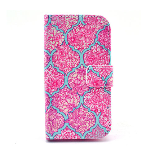 Moberg Samsung Galaxy Core Plus Fodral med Korthållare - Levande Rosa Blommor