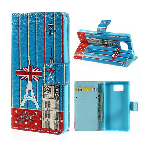 Moberg (Eiffeltornet & Big Ben) Samsung Galaxy Alpha Flip-Fodral