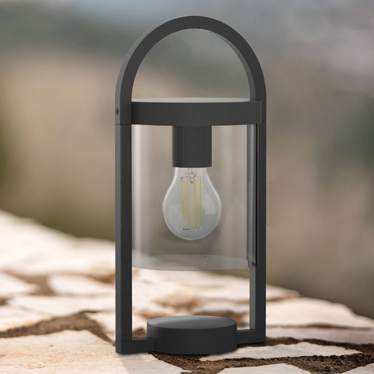 Bordslampa Maya i mörkgrått för utomhusbruk, IP65