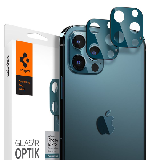 Spigen Optik.TR Linsskydd Härdat Glas iPhone 12 Pro - Pacific Blå