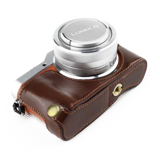 Panasonic GF7-GF8-GF9-GF10 kameraskydd underdel konstläder - Kaffe